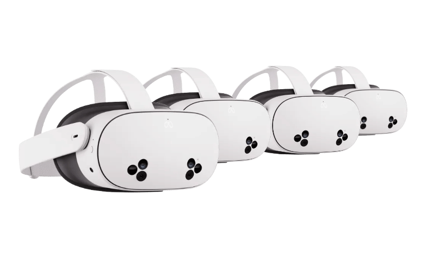 pack de quatre casques VR meta quest réalité virtuelle en location pour bureaux et espaces détente entreprises