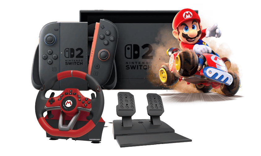 switch 2 avec Mario kart en location pour bureaux et espaces détente entreprises
