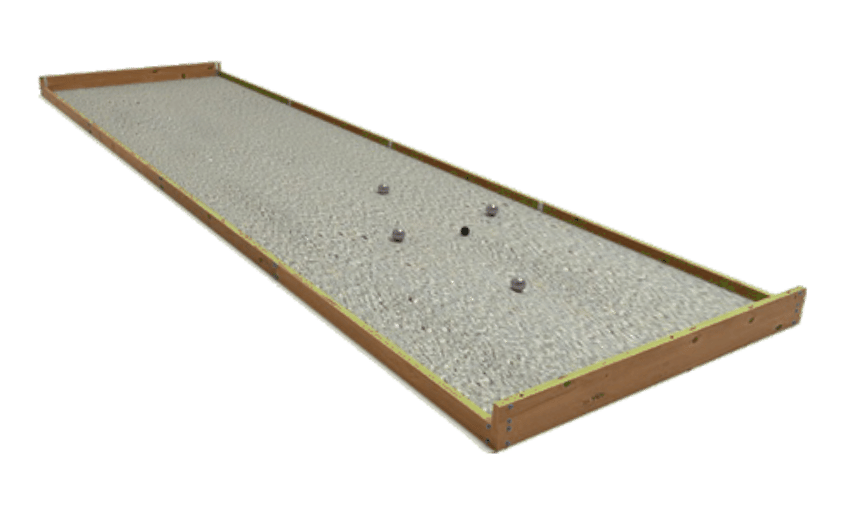 Terrain de pétanque intérieur éphémère en location pour bureaux et espaces détente entreprises