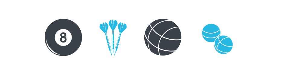 interactions pictogramme billard darts pétanque